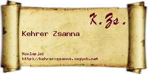 Kehrer Zsanna névjegykártya
